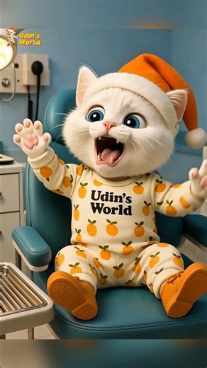 Tiny Kitty, Big Panic! 🙀 #cat #catlovers #funny #cartoon #comedy #pets #shorts