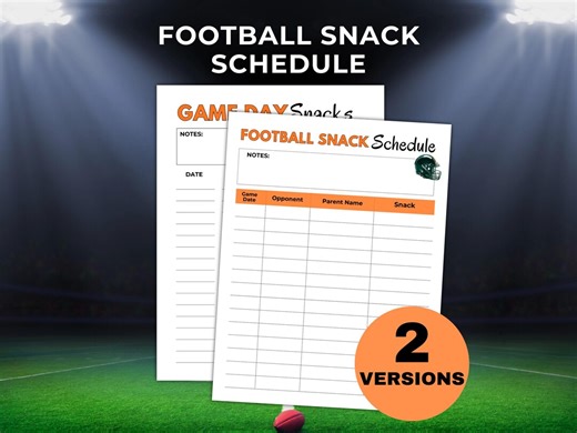 Football Snack Schedule, Game Day Snack Sign Up, Team Snack Printable, Youth Football, Flag Football Treats - Etsy