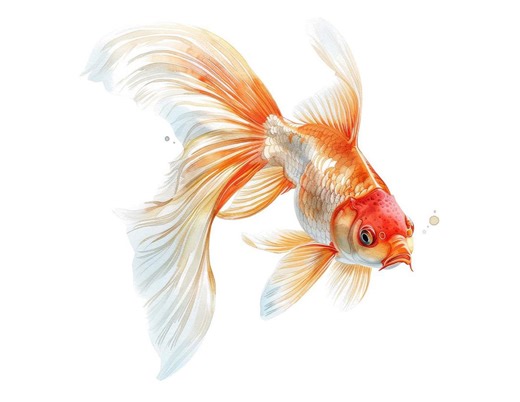 12x Watercolor Goldfish PNG Clipart, Fancy Fish With Flowing Fins Art Set, Printable Aquatic Pngs, Transparent Background, Digital Fish Art - Etsy