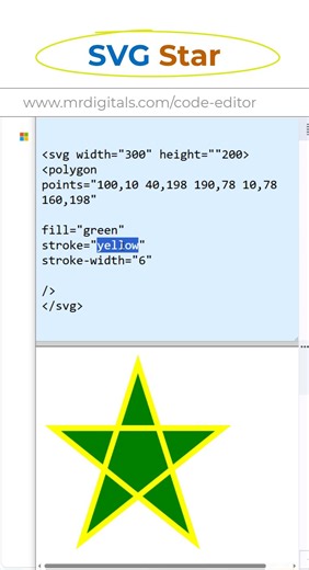 HTML svg star polygon #htmltutorial #coding #star