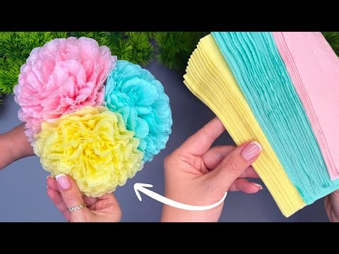 How to Make Easy Tissue Paper Flower Bouquet 🌸 | DIY Paper Craft Tutorial