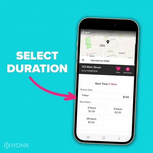 PAYING FOR PARKING WITH THE HONK APP IS SIMPLE!