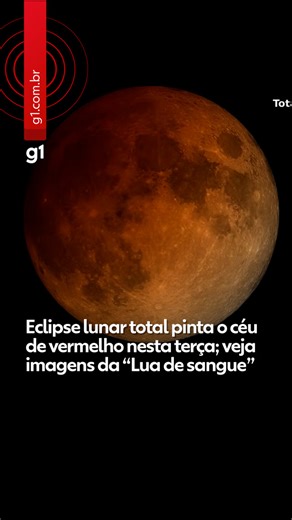 'Lua de Sangue' - Nesta terça-feira (3) parte do mundo acompanha um eclipse lunar total — fenômeno que deixa a Lua com um tom avermelhado intenso, conhecido como “Lua de sangue”. O fenômeno ocorre quando a Terra se posiciona exatamente entre o Sol e a Lua, projetando sua sombra sobre o satélite natural. Esse alinhamento só pode acontecer durante a fase de Lua cheia. Quando a Lua entra completamente na parte mais escura da sombra terrestre — a umbra — ocorre o eclipse total. É nesse momento que e