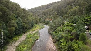 Walhalla Steam Train Railway over the Thompson river in Gippsland