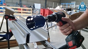 4.2K views | Tijd voor een nieuwe toepassing van de GSB 18V-90 C voor #builtwithBosch. In combinatie met een gatzaag met Bosch Carbide Technology zaag je moeiteloos door allerlei materialen. Van hout tot metaal en van gips tot steen. Kijk zelf hoe hij de test doorstaat. | Bosch Professional Power Tools and Accessories | Facebook
