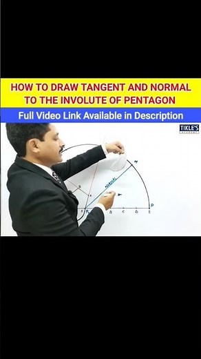 How to Draw Tangent and Normal to Involute of Pentagon #shorts #tiklesacademy