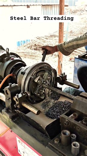 Steel Bar Threading #construction #home #civilengineering