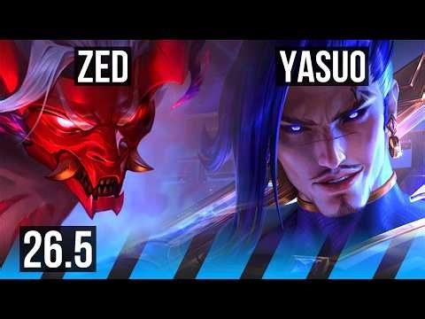 ZED vs YASUO (MID) | Good KDA: 23/1/6 | EUW Diamond | 26.5