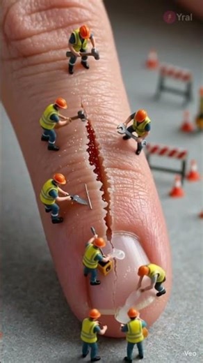 “Tiny Workers Fixing a Broken Finger! 😱 Mini Construction Magic”