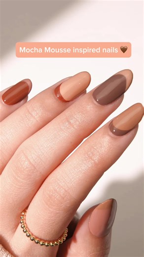Mocha Mousse Gel Nail Art Tutorial