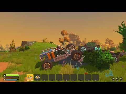 Testing suspention setups in Scrap Mechanic