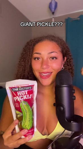 GIANT PICKLE??? this was…..🥴 #asmr #mukbang #pickle #sleep