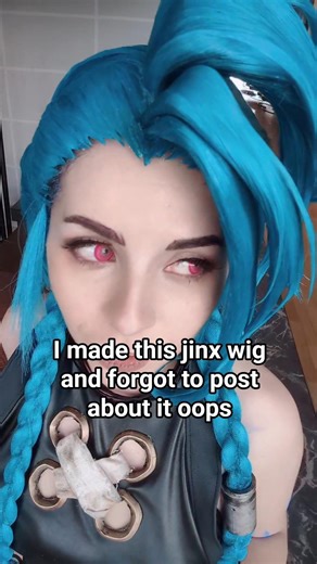 Jinx wig I made #jinx #arcadegames #cosplay #leaugeoflegends #comiccon #jinxarcane