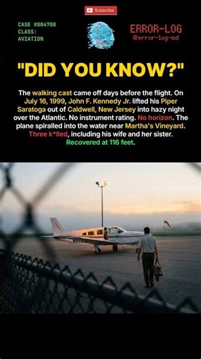 CASE 4708 - JFK Jr (1999) 310 hours and a black Atlantic #shorts #aviation #jfkjr