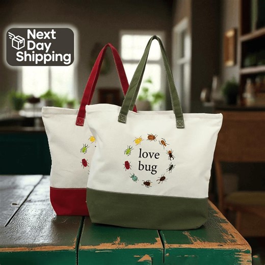 Love Bug Tote Bag, Cute Bug Lover Bag, Insect Aesthetic Tote for Nature Lovers - Etsy