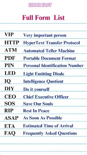 full form, full forms, fullform, fullforms,