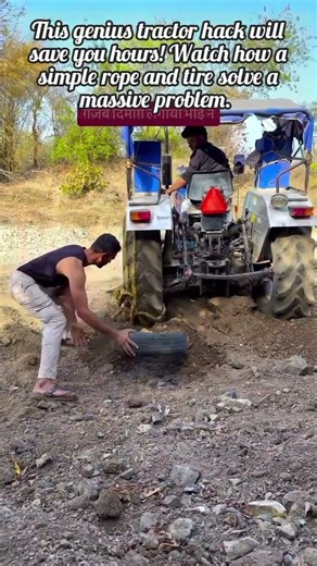 Brilliant Way To Pull A Tractor From Mud
