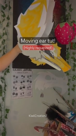 How to make your puppet have moving ears! #dragon #puppet #dragonpuppet #dragontuber #kiwiicreationz