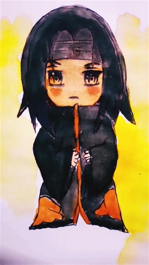 I draw itachi in cute style 😭 #shorts #itachi #funart #anime