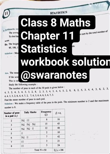 Class 8 Maths Chapter 11 workbook solution @swaranotes