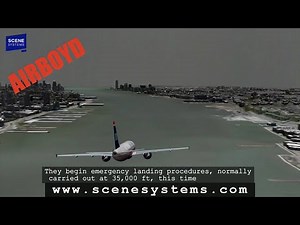 US Airways Flight 1549 HD Animation - Hudson Landing