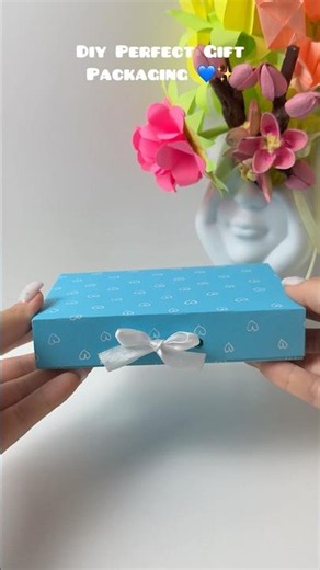 🎁 Handmade Gift Box Tutorial | Beautiful DIY Packaging Idea 💙✨#viral #diy #trending