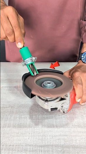 How to sharpen a drill bit using an attachment on an angle grinder