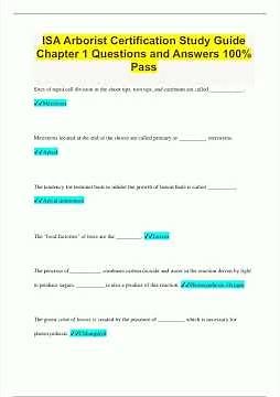ISA Arborist Certification Study Guide Chapter 1 Questions and Answers 100 Pass2012