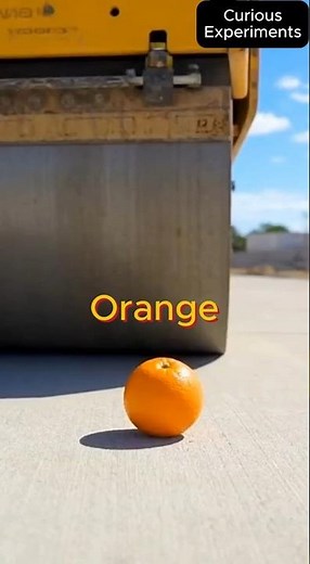 The experiment of crushing an orange with a roller #experiment #test #science #physics #shorts #like