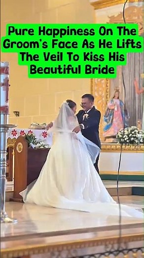Pure Happiness On The Groom’s Face As He Lifts The Veil To Kiss His Beautiful Bride. #wedding