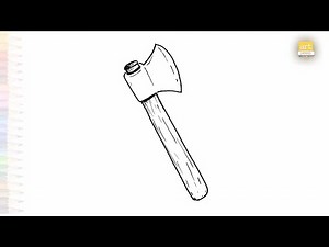 Axe drawing easy | Outline drawing tutorial | How to draw an Axe step by step simply | #artjanag