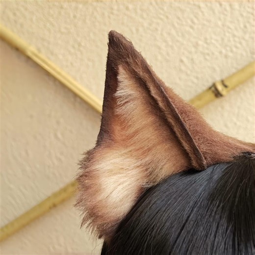 Handmade Brown Yellow Wolf Ears, Realistic Small Dog Ear Headband Cosplay, 9cm - Etsy