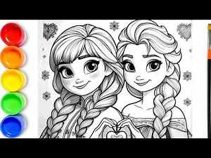 How to draw Frozen Characters - Elsa and Anna