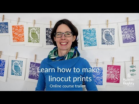 Learn how to make one-colour linocut prints - Course trailer