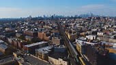 Aerial view of the residential district in Bushwick, Brooklyn, New...