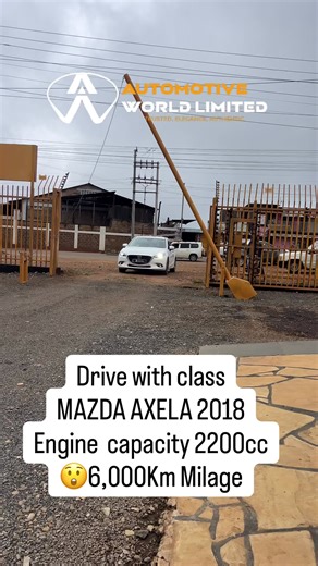 Drive with class You talk of style, class and Power, talk about the Mazda Axela 2018. FEATURES Genuine Mileage of: 6,000KM Engine capacity: 2200 Fuel: Diesel Turbo Pearl white exterior Black Leather Interior Cruise Control Heads Up Display Lane Departure assist Anti -Collision System Seat Warmers ✅For enquires Call/Whatsapp Atiff: 0713 455 786 ✅We accept Trade ins and arrange Bank Financing. ✅Check out our available stock on WWW.automotiveworld.co.ke ✅Location: Meru - Maua Highway Opp Mafuko Ind