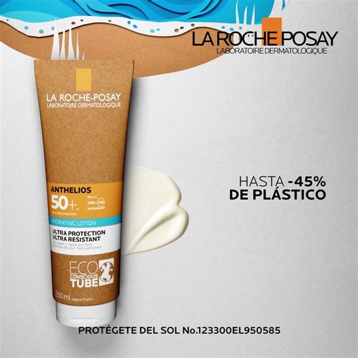 El nuevo Anthelios Eco-Consciente ☀ Protección solar ultra alta y resistente ☀ -45% de plástico ☀ Fórmula más respetuosa con la vida marina. 🐠 | La Roche-Posay