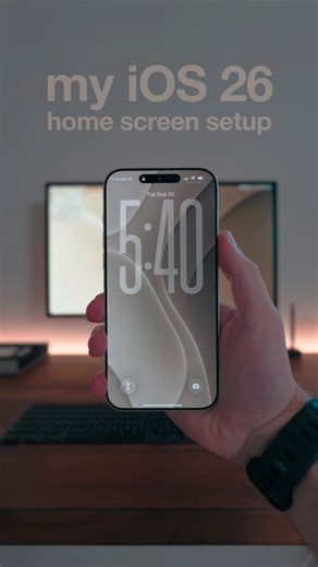 My minimal Home Screen setup with iOS 26 on iPhone 17 Pro Max #tech #apple #iphone #ios26 | Rajeh H.Y