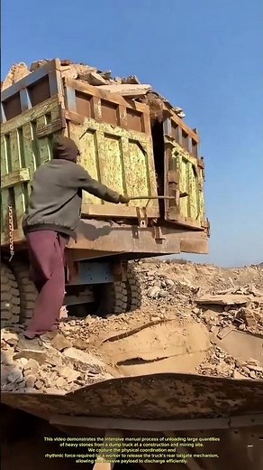 Manual Unloading and Release Mechanism of Heavy Stone Loads from a Dump Truck