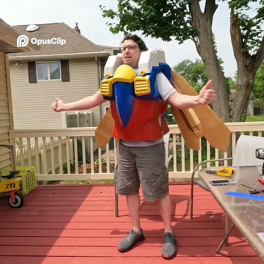 DIY Jetpack Builds Gundam backpack wings! 🚀 #3dprinting #cosplay #fyp #shorts #reels #fypシ゚ #anime
