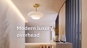 White Glass Ceiling Light Modern Glass Semi Flush Mount Ceiling Light with Milk Globe Dome Shade Mid Century Ceiling Lights Gold Brass Hallway Lighting Fixtures Dining Room Bedroom