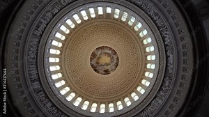 360 degree spin looking straight up at the ceiling of the rotunda of the US Capitol in Washington, DC.