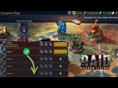 Raid: Shadow Legends- This Spider's Den hard stages 7-10 team is awesome and all free reward champs