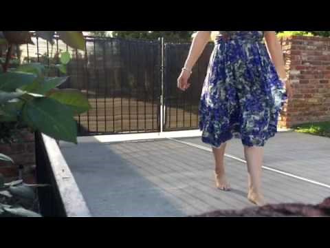 Windy day with hair and dress in wind