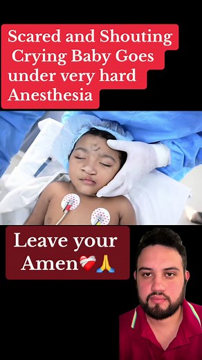 Scared and Shouting Crying Baby Goes under very hard Anesthesia