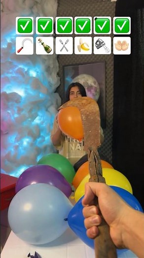 Asmr Catching Balloons burst with Emoji Shape Challenge🎈💥😨 #asmr #balloon #challenge #shorts