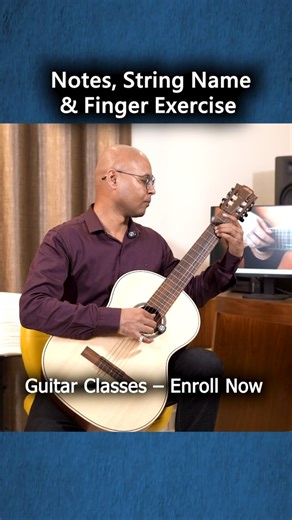Lesson 3 | Guitar Basics for Beginners | Notes, Strings & Finger Exercise part5 #shortsfeed
