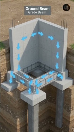 Plinth Beam vs Ground Beam vs Tie Beam #shorts #civilinsights #construction #rcc #civilengineering