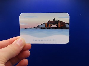 Sticker Rhode Island, sticker paysage, vue sur l'océan, Narragansett RI, Narragansett Towers, plage de Narragansett, pour ordinateur portable|voiture|bouteille d'eau - Etsy France