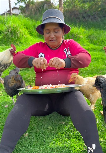 Preparé una ensalada para mis gallinas 🐓#campo #gallinas #alimento | Ensalada